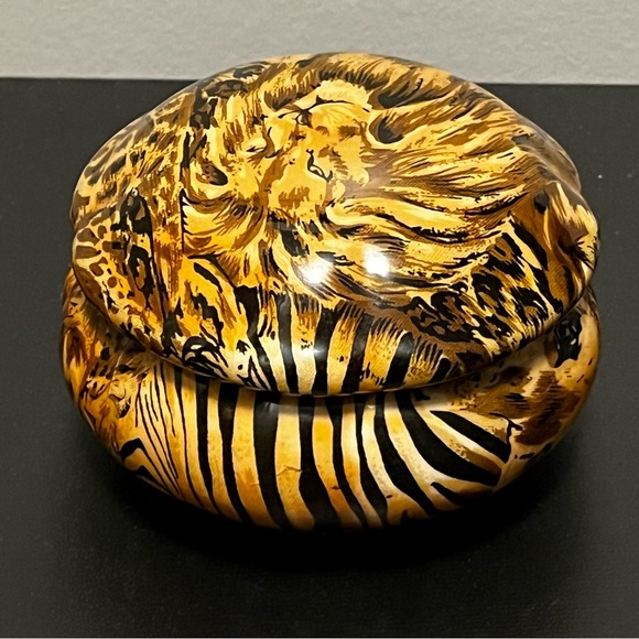 Safari Lion print covered dish Jewelry box - Picture 5 of 13